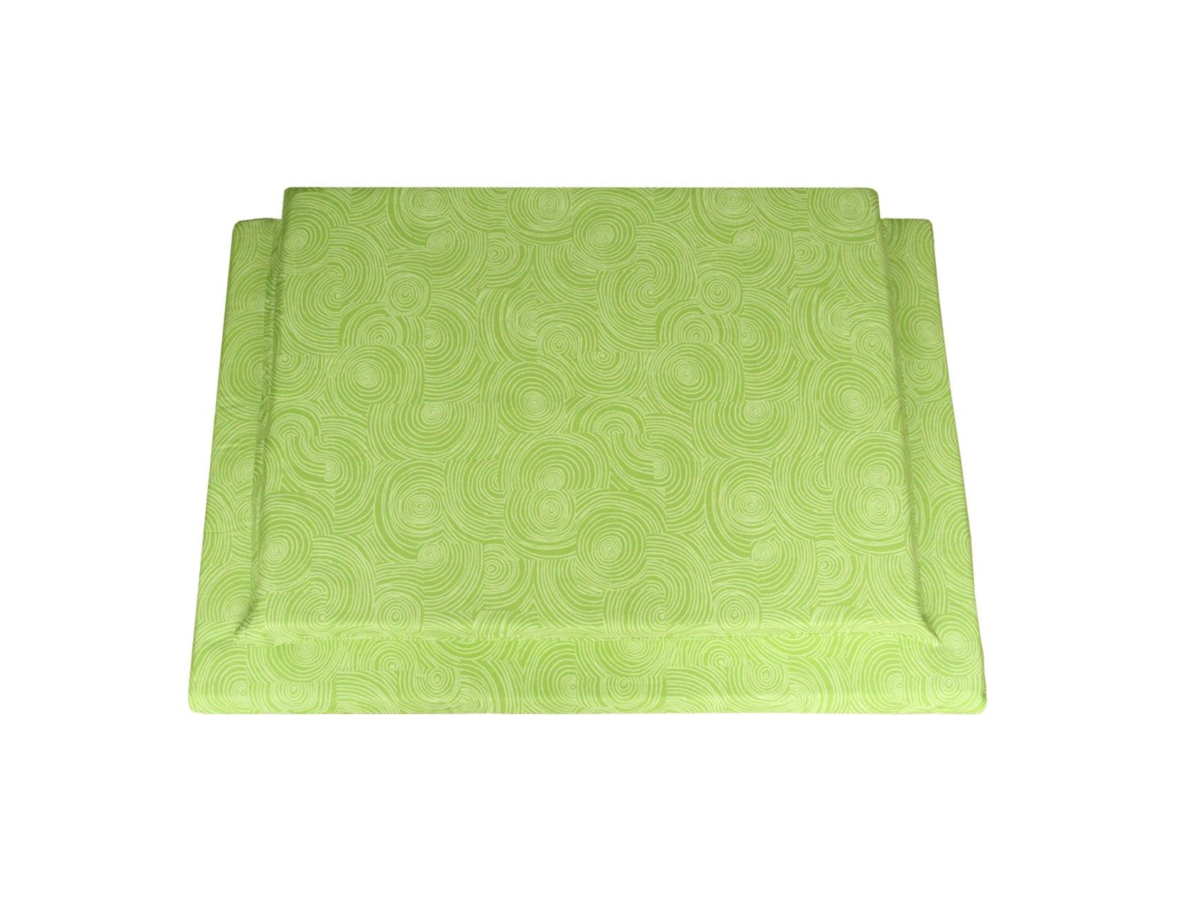 organic cotton dog mat in lime with swirl pattern