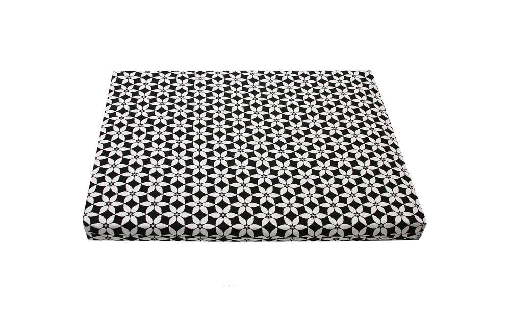 latex orthopedic dog bed black white pattern