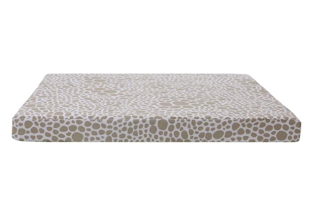 orthopedic dog bed in light brown circle pebble pattern