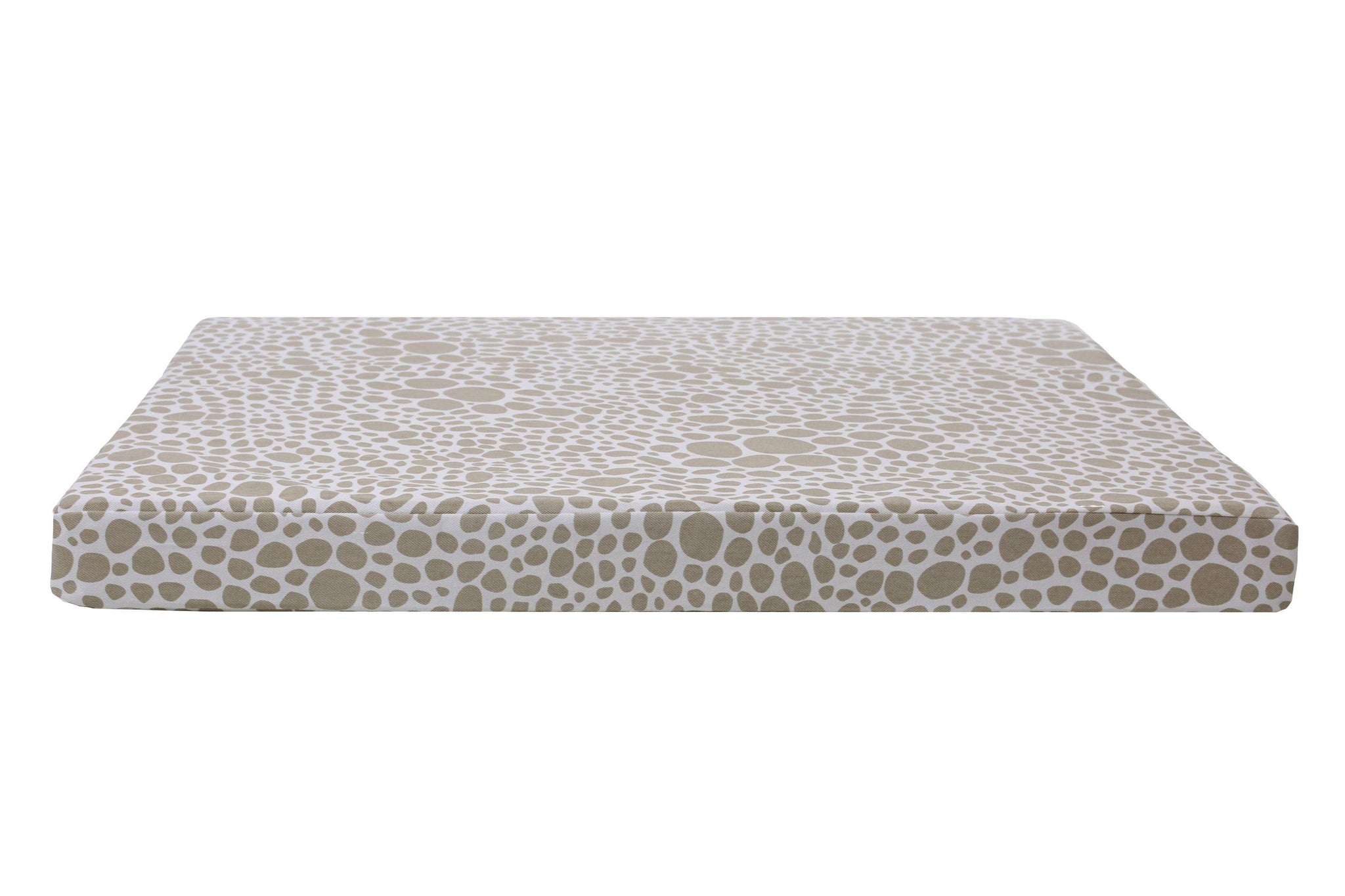 orthopedic dog bed in light brown circle pebble pattern