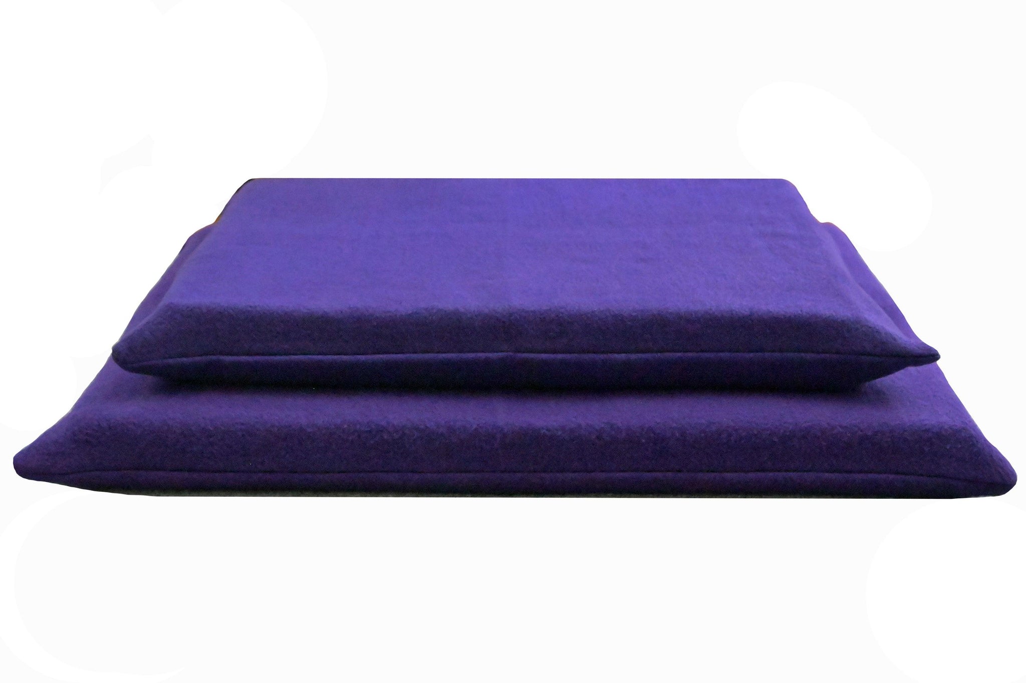 two latex dog mats in violet fleece