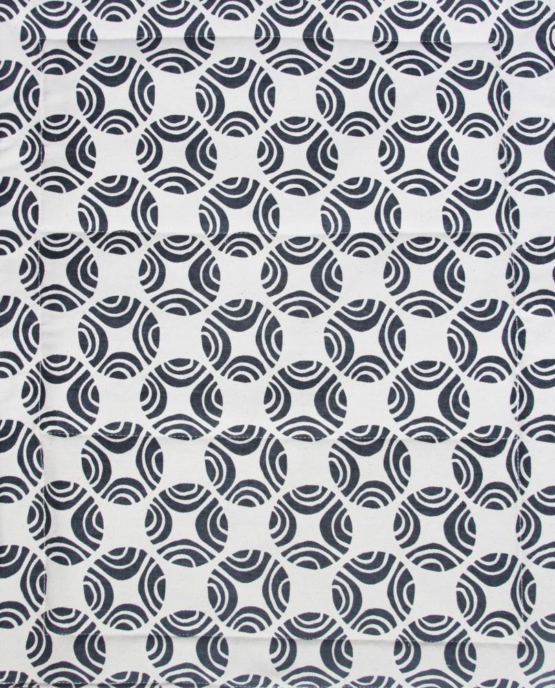 organic cotton fabric close up black and white picasso pattern
