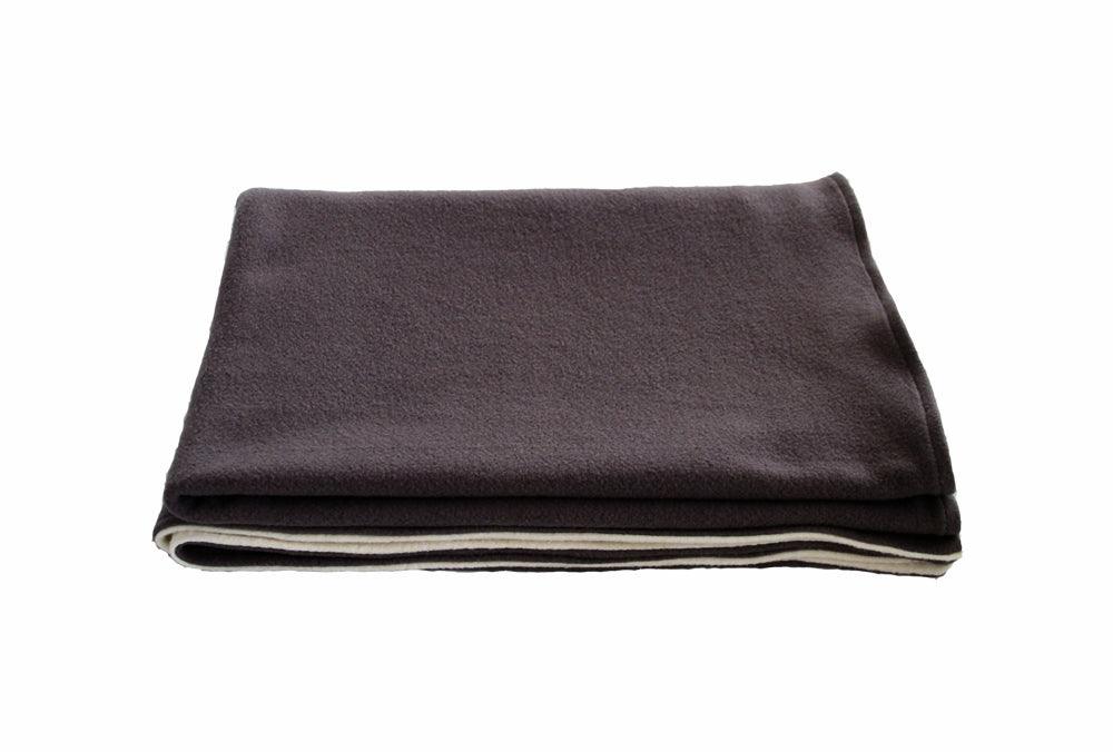 grey and natural fleece blanket folded