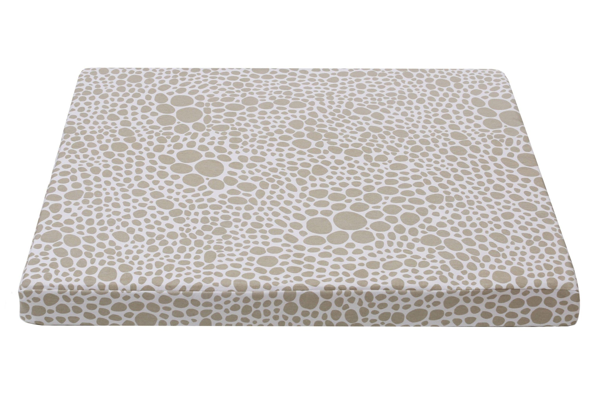 orthopedic dog bed in light brown circle pebble pattern