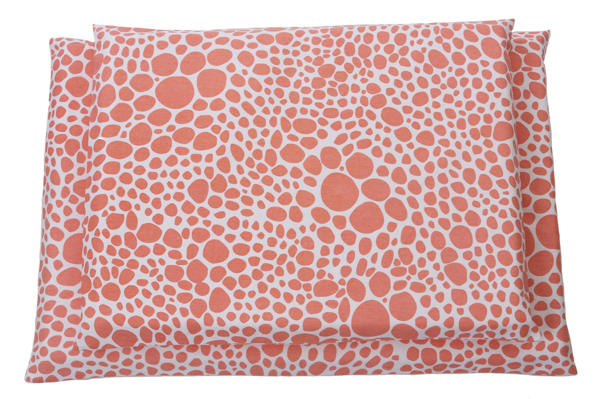 latex dog mat in coral and white