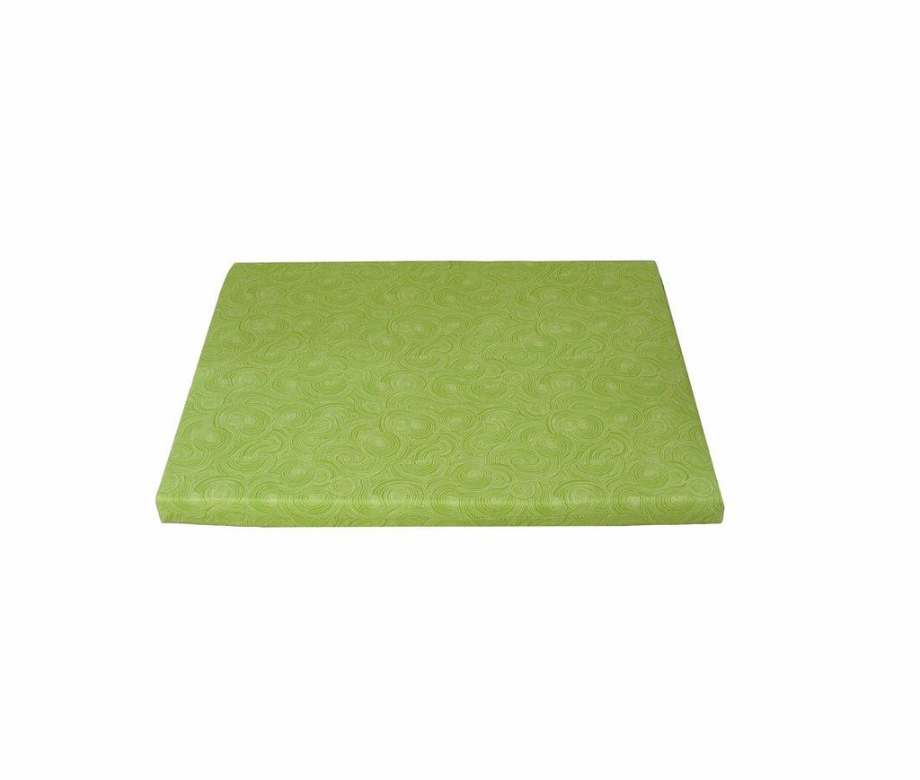 lime green patterned orthopedic dog bed