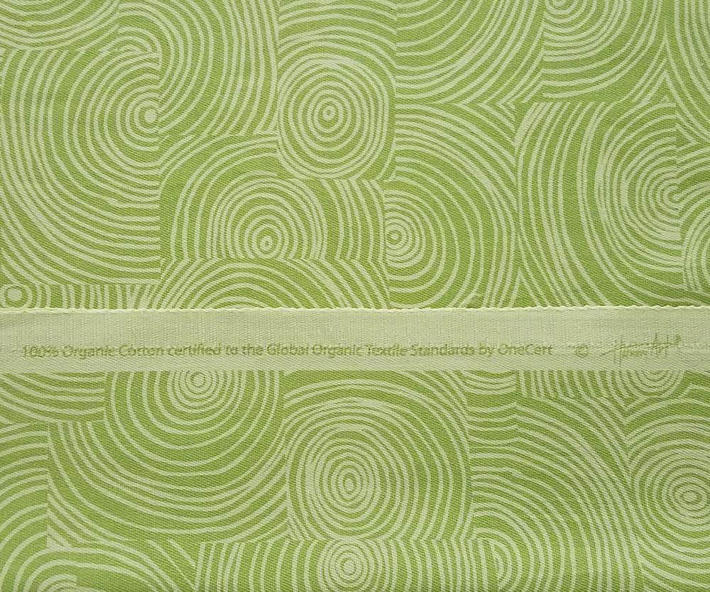 organic cotton fabric lime pattern